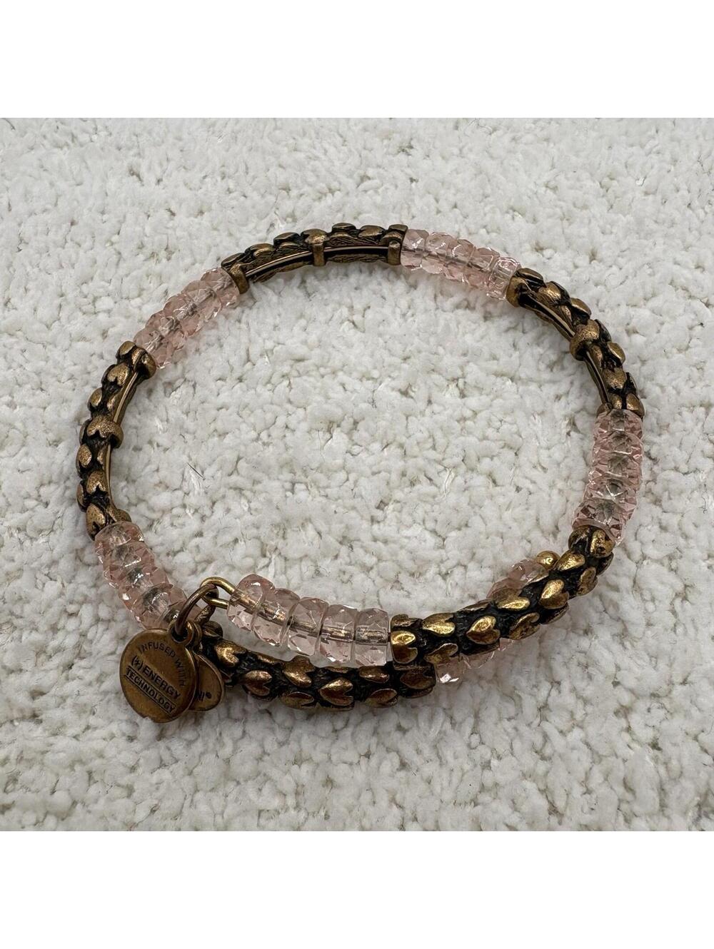 Alex and Ani Rafaelian Gold Pink Crystal Wrap Bracelet